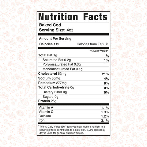 1lb competition approved oven baked cod prepared meal delivery